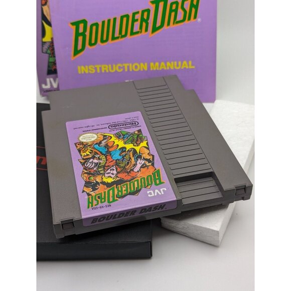 Boulder Dash (Nintendo NES, 1990) CIB w/ Cart, Box, Sleeve & Manual Tested Works - Picture 11 of 12